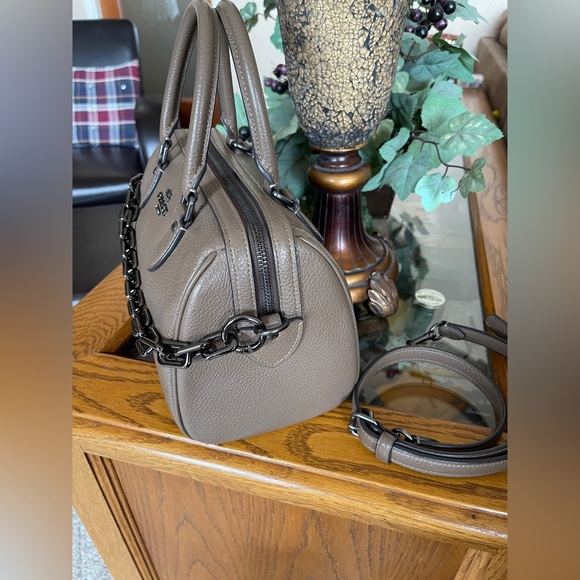 Coach Rowan Satchel in Dark Stone with Chain - Picture 3 of 11
